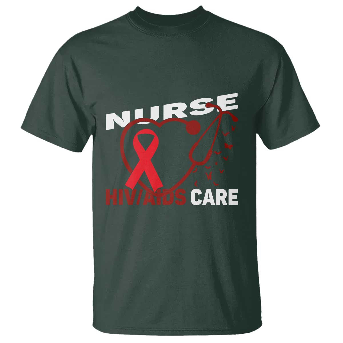 Healthcare Hero HIV AIDS Care Nurse Gift T Shirt - Wonder Print Shop