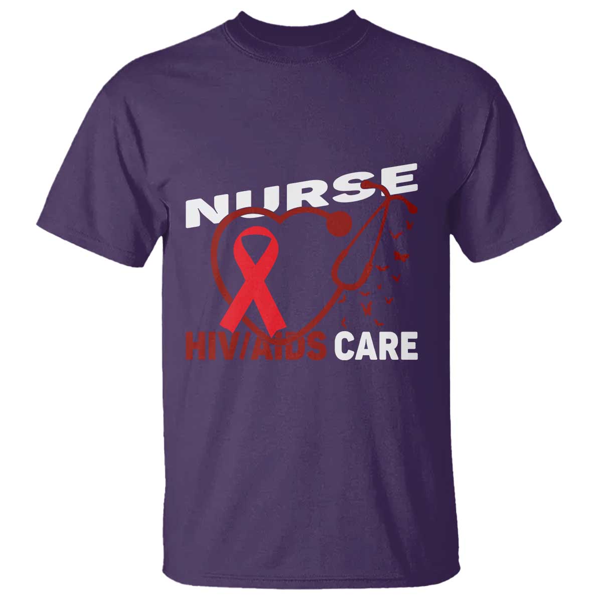 Healthcare Hero HIV AIDS Care Nurse Gift T Shirt - Wonder Print Shop