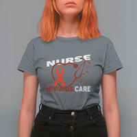 Healthcare Hero HIV AIDS Care Nurse Gift T Shirt For Women - Wonder Print Shop