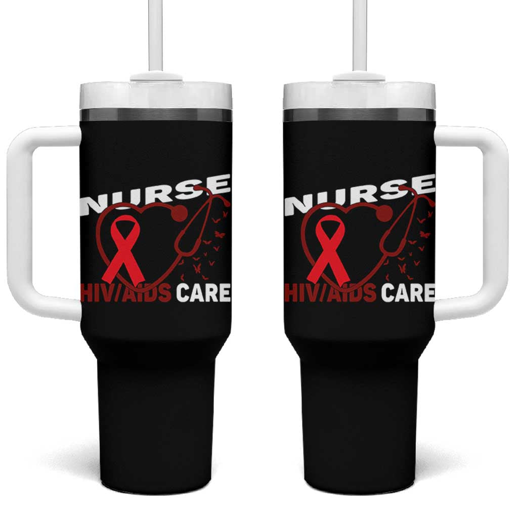 Healthcare Hero HIV AIDS Care Nurse Gift Tumbler With Handle - Wonder Print Shop