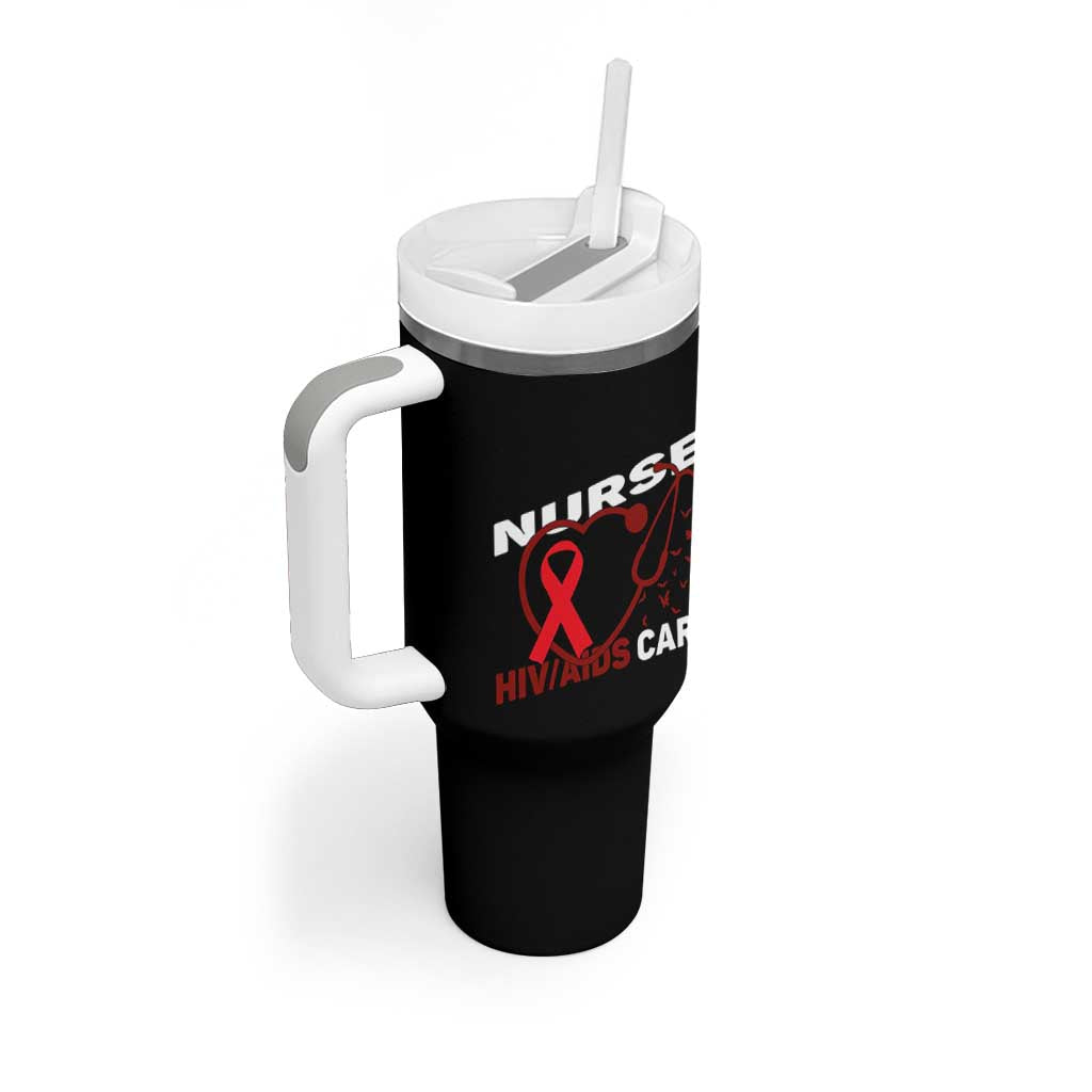 Healthcare Hero HIV AIDS Care Nurse Gift Tumbler With Handle - Wonder Print Shop