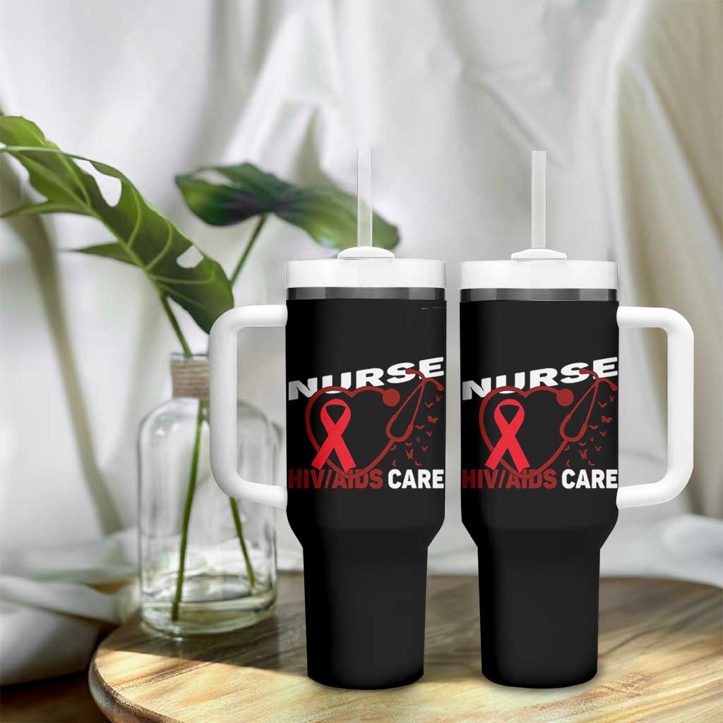 Healthcare Hero HIV AIDS Care Nurse Gift Tumbler With Handle - Wonder Print Shop