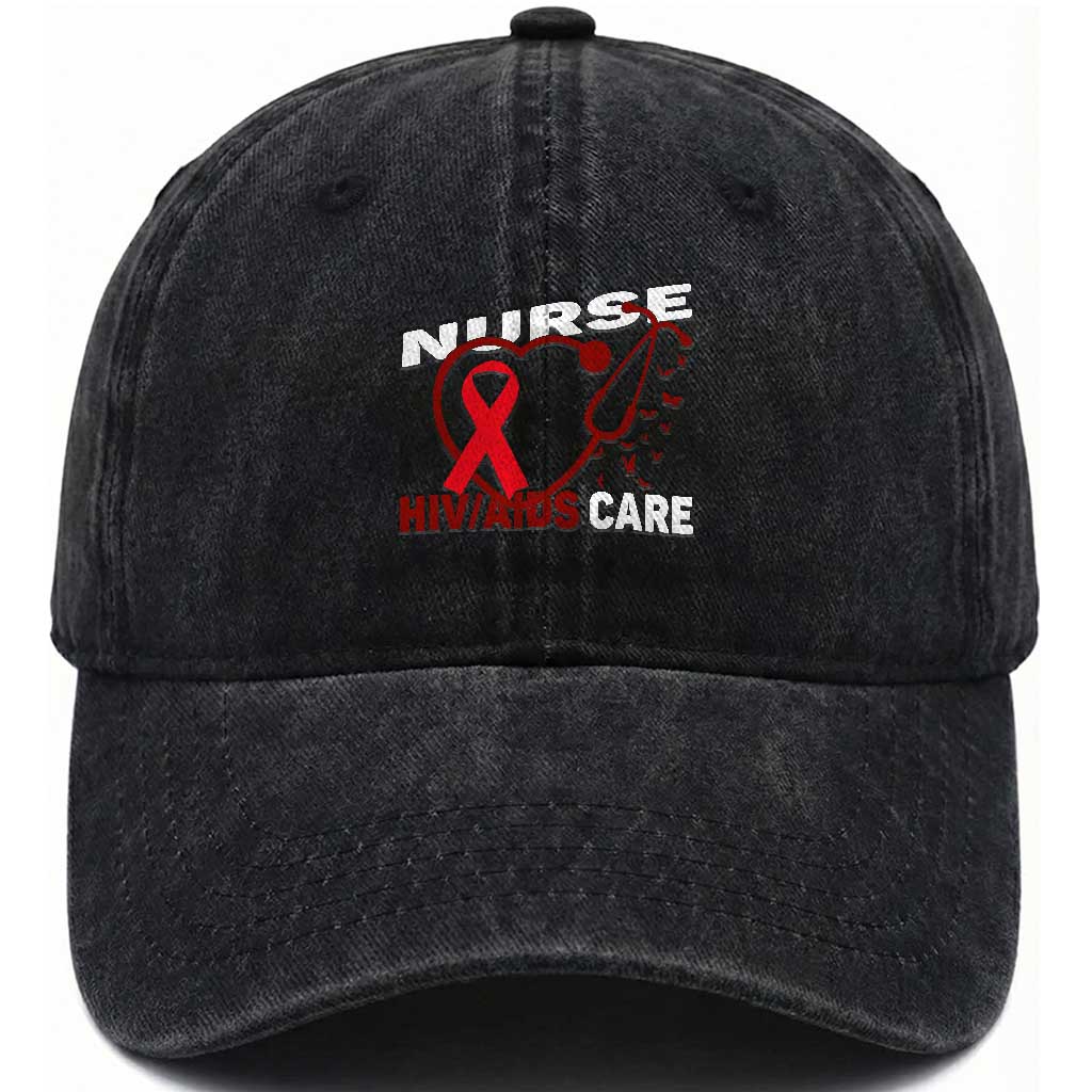 Healthcare Hero HIV AIDS Care Nurse Gift Washed Cotton Baseball Cap