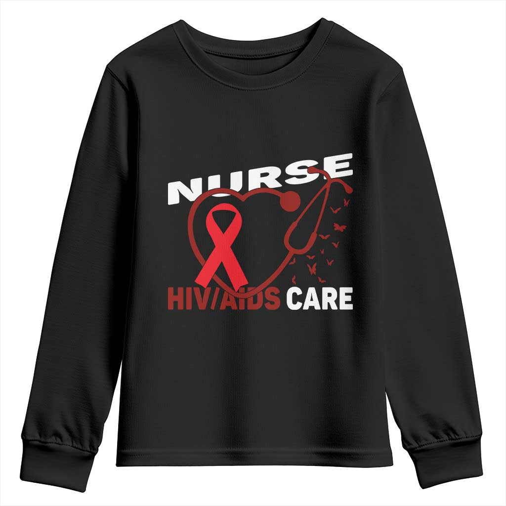 Healthcare Hero HIV AIDS Care Nurse Gift Youth Sweatshirt - Wonder Print Shop