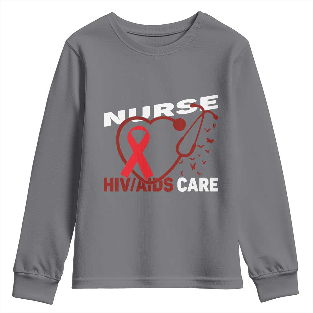 Healthcare Hero HIV AIDS Care Nurse Gift Youth Sweatshirt - Wonder Print Shop
