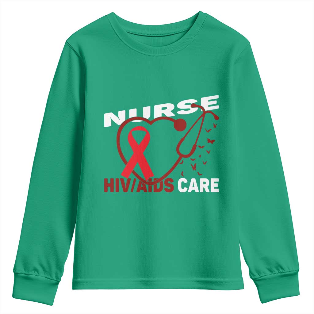 Healthcare Hero HIV AIDS Care Nurse Gift Youth Sweatshirt - Wonder Print Shop