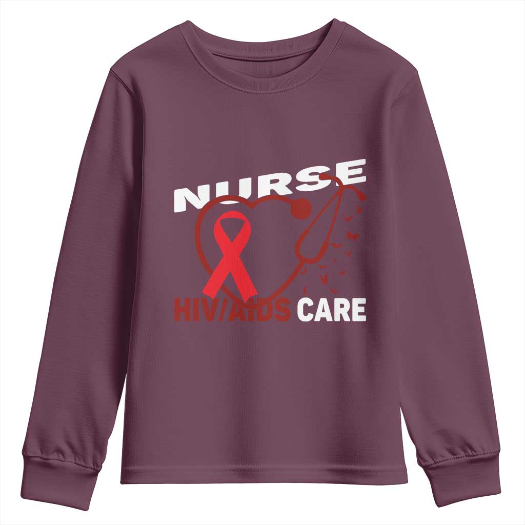 Healthcare Hero HIV AIDS Care Nurse Gift Youth Sweatshirt - Wonder Print Shop