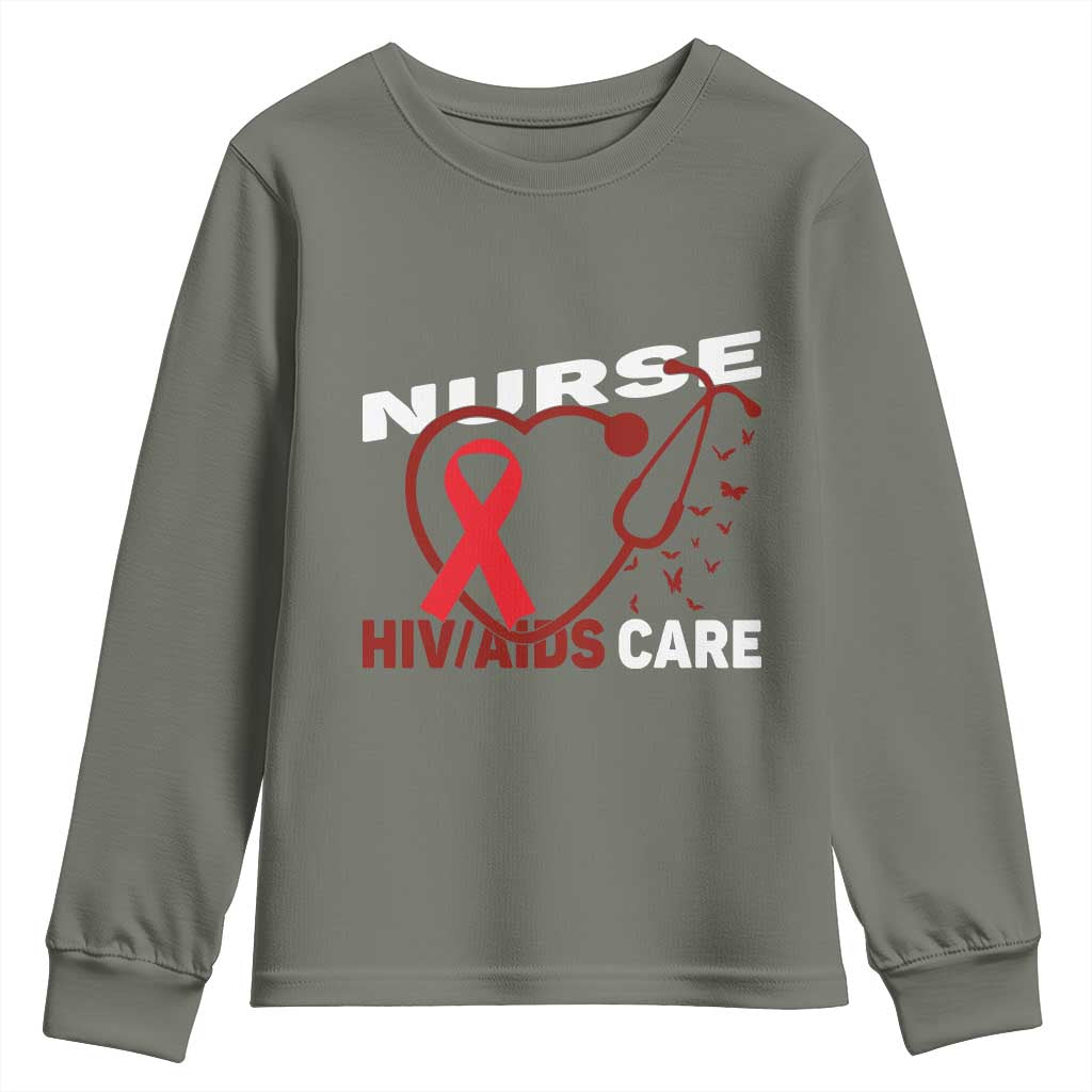 Healthcare Hero HIV AIDS Care Nurse Gift Youth Sweatshirt - Wonder Print Shop