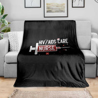 HIV AIDS Care Nurse Throw Blanket Red Ribbon Support Gift - Wonder Print Shop