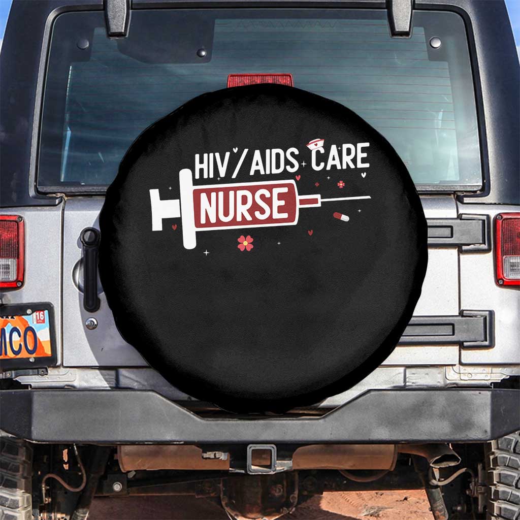 HIV AIDS Care Nurse Spare Tire Cover Red Ribbon Support Gift - Wonder Print Shop