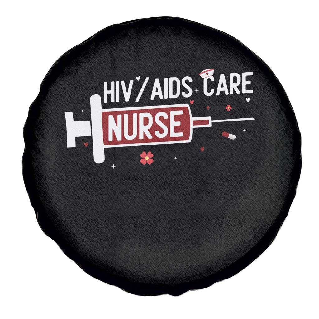 HIV AIDS Care Nurse Spare Tire Cover Red Ribbon Support Gift - Wonder Print Shop