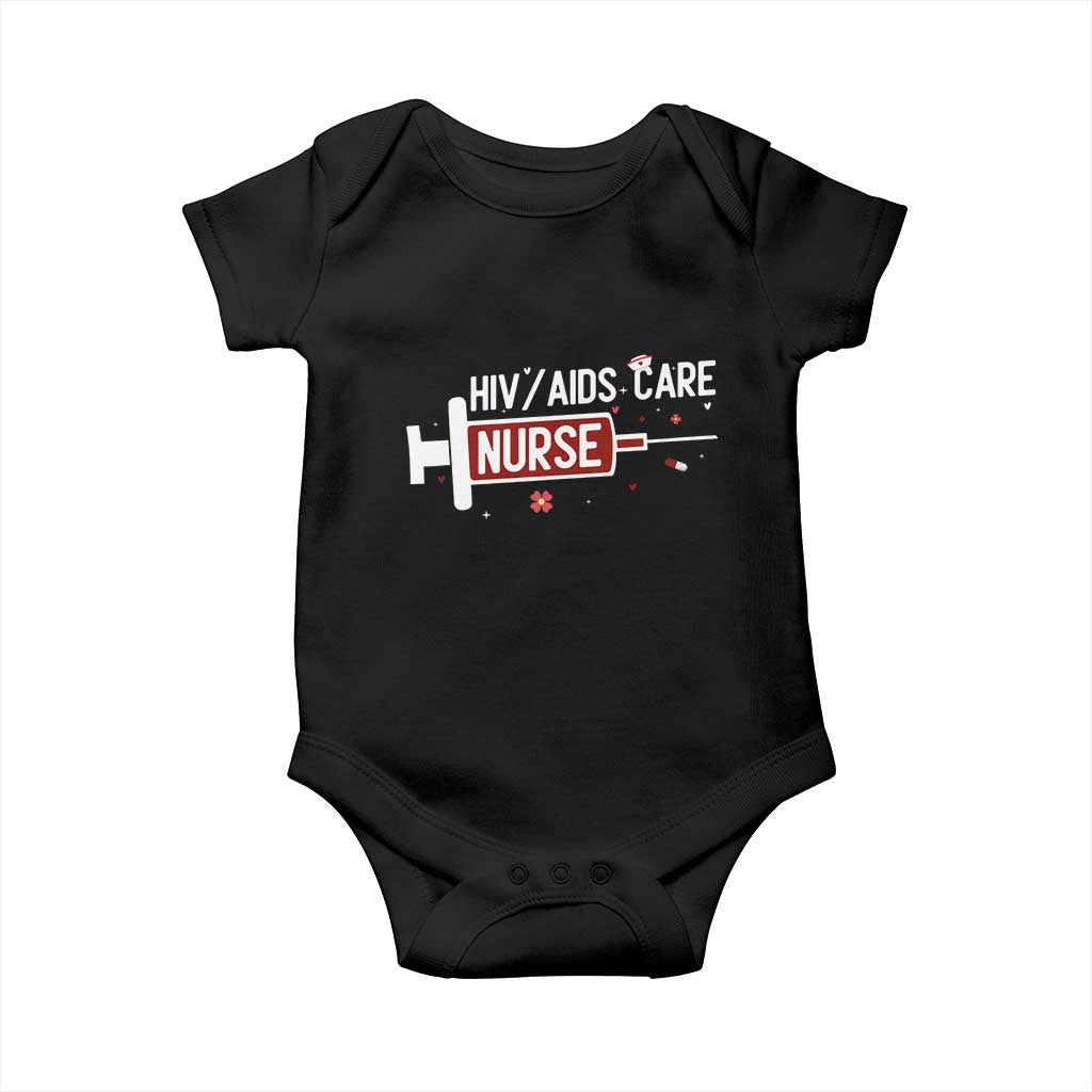 HIV AIDS Care Nurse Baby Onesie Red Ribbon Support Gift - Wonder Print Shop