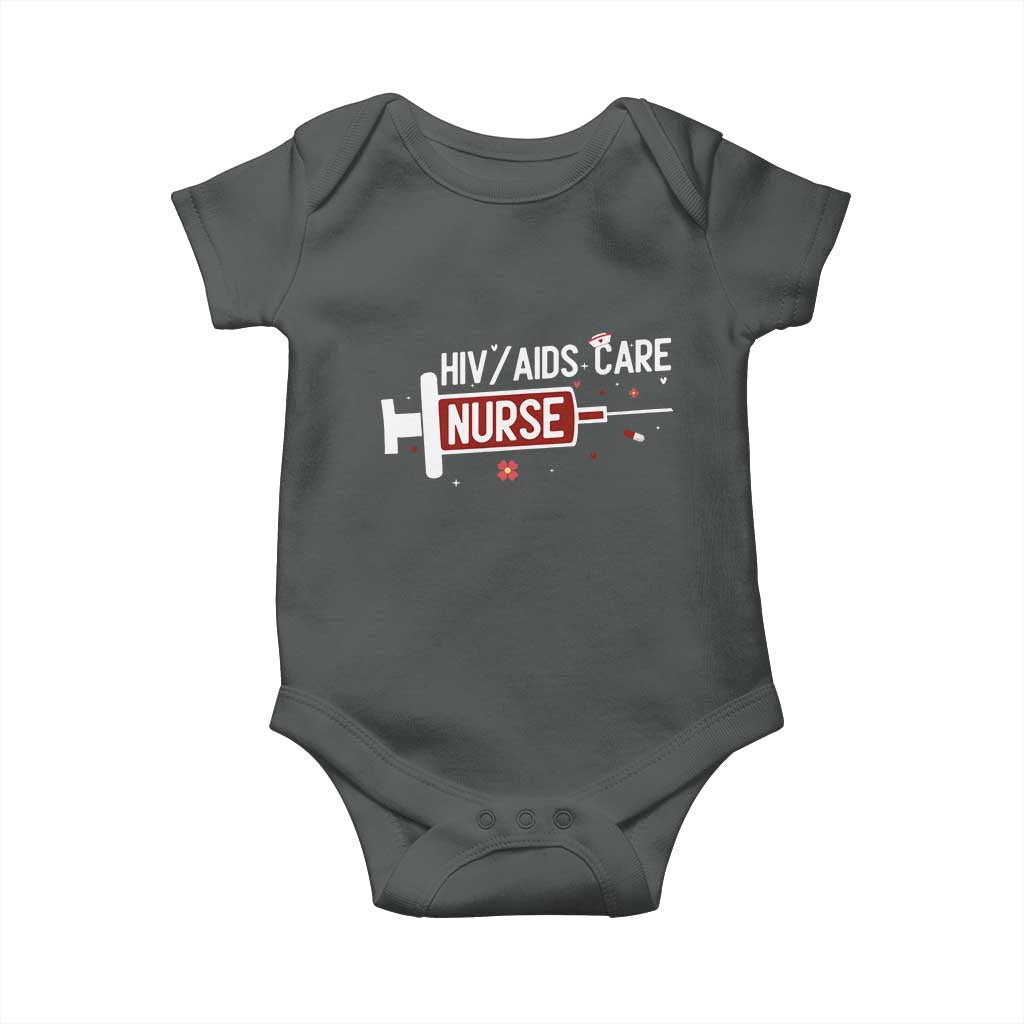 HIV AIDS Care Nurse Baby Onesie Red Ribbon Support Gift - Wonder Print Shop