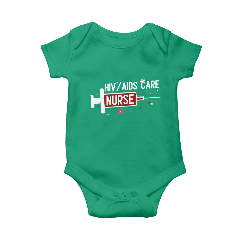 HIV AIDS Care Nurse Baby Onesie Red Ribbon Support Gift - Wonder Print Shop