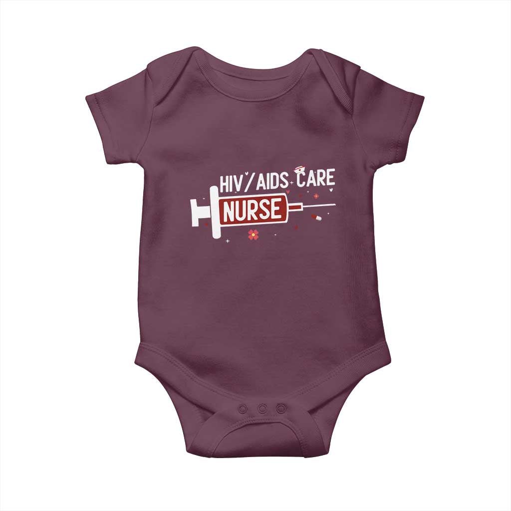 HIV AIDS Care Nurse Baby Onesie Red Ribbon Support Gift - Wonder Print Shop