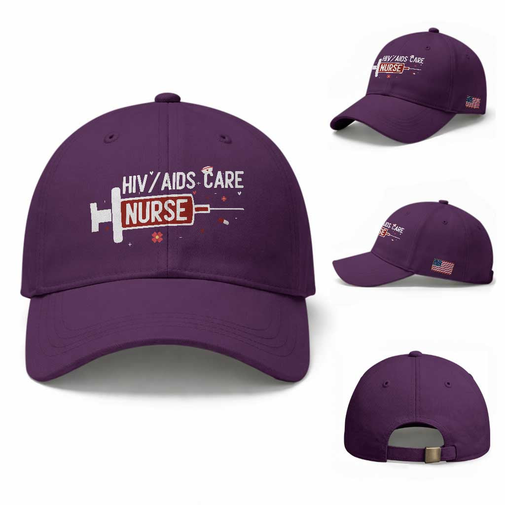 HIV AIDS Care Nurse Baseball Cap Red Ribbon Support Gift