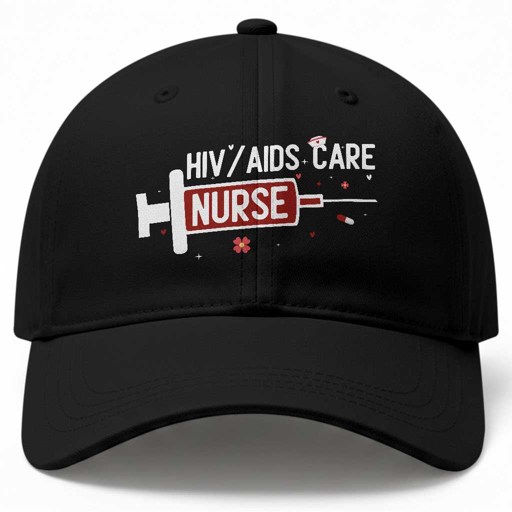 HIV AIDS Care Nurse Baseball Cap Red Ribbon Support Gift