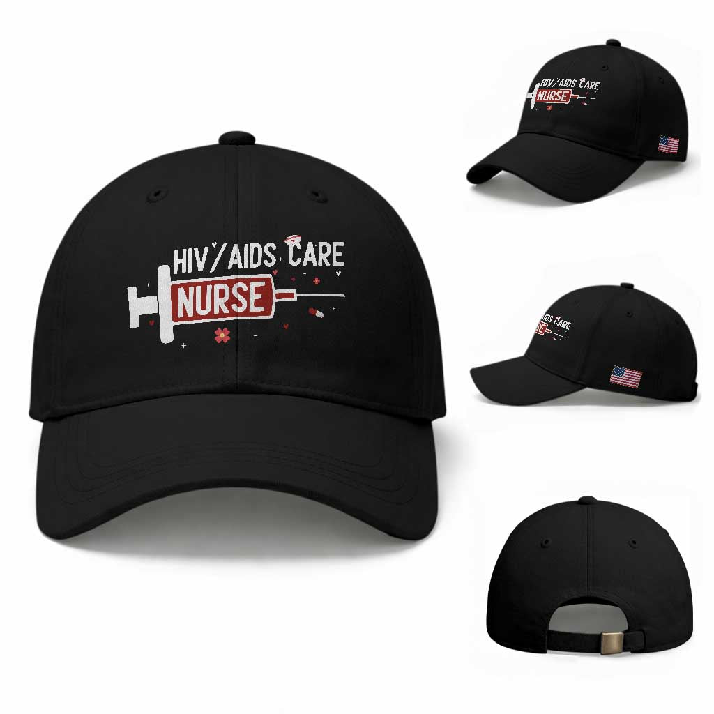 HIV AIDS Care Nurse Baseball Cap Red Ribbon Support Gift
