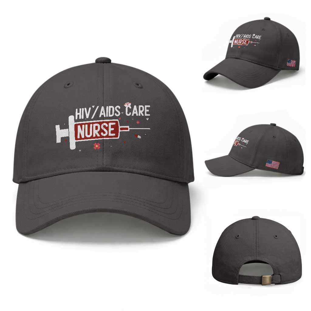 HIV AIDS Care Nurse Baseball Cap Red Ribbon Support Gift