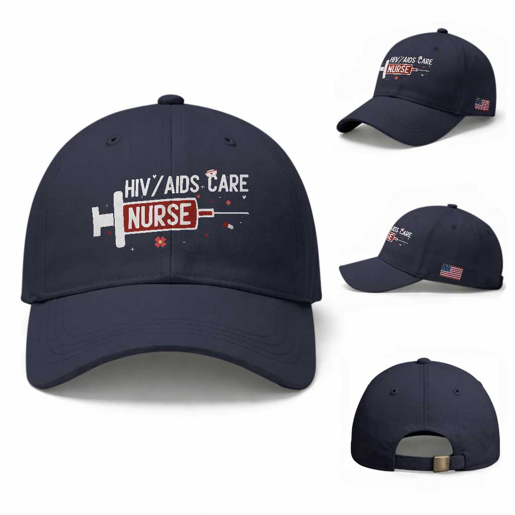 HIV AIDS Care Nurse Baseball Cap Red Ribbon Support Gift