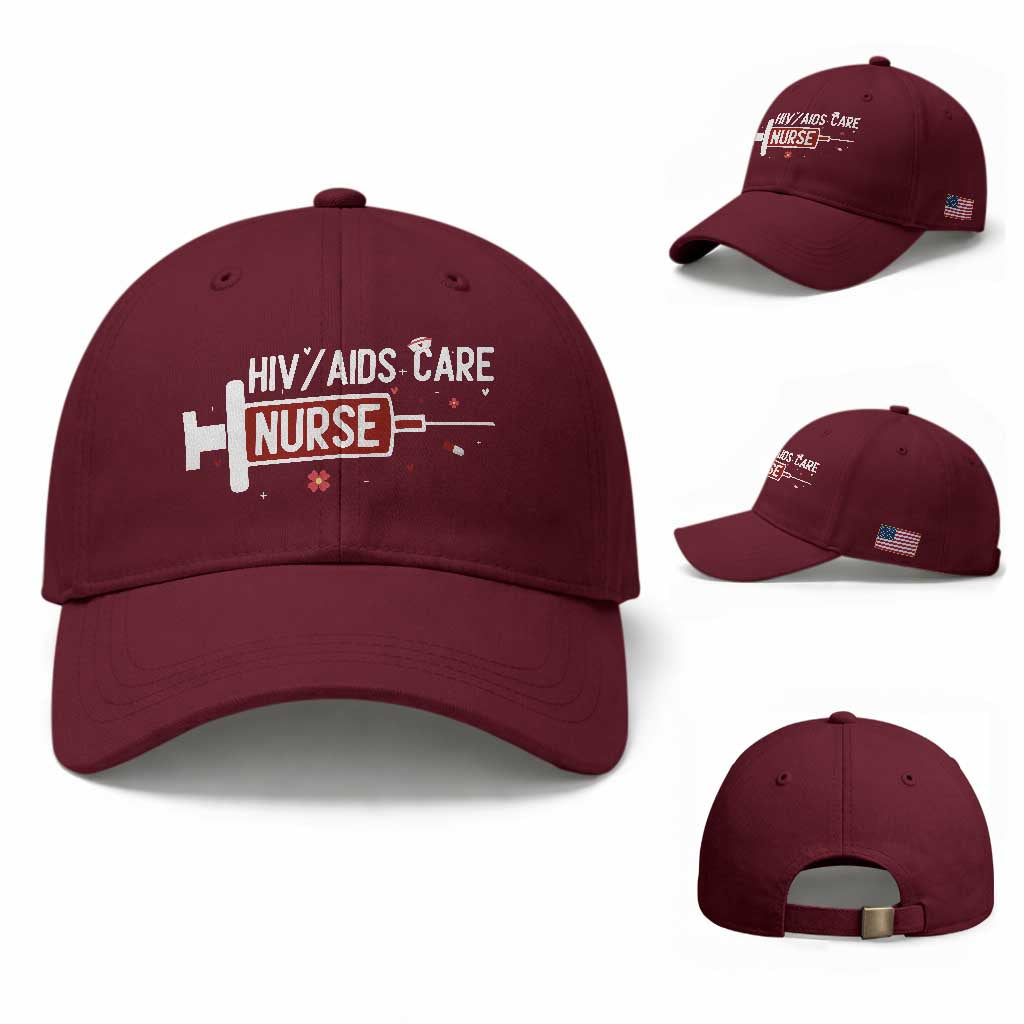 HIV AIDS Care Nurse Baseball Cap Red Ribbon Support Gift