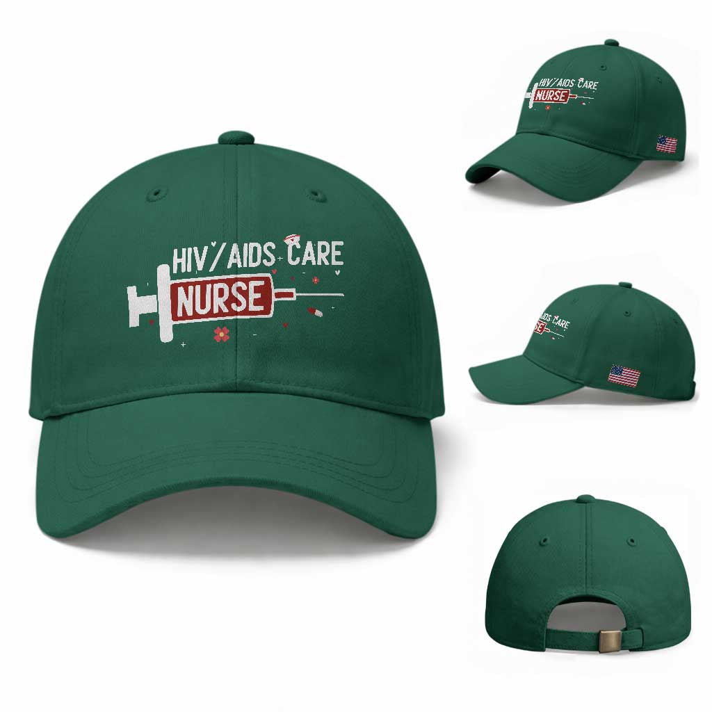 HIV AIDS Care Nurse Baseball Cap Red Ribbon Support Gift
