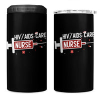 HIV AIDS Care Nurse 4 in 1 Can Cooler Tumbler Red Ribbon Support Gift - Wonder Print Shop