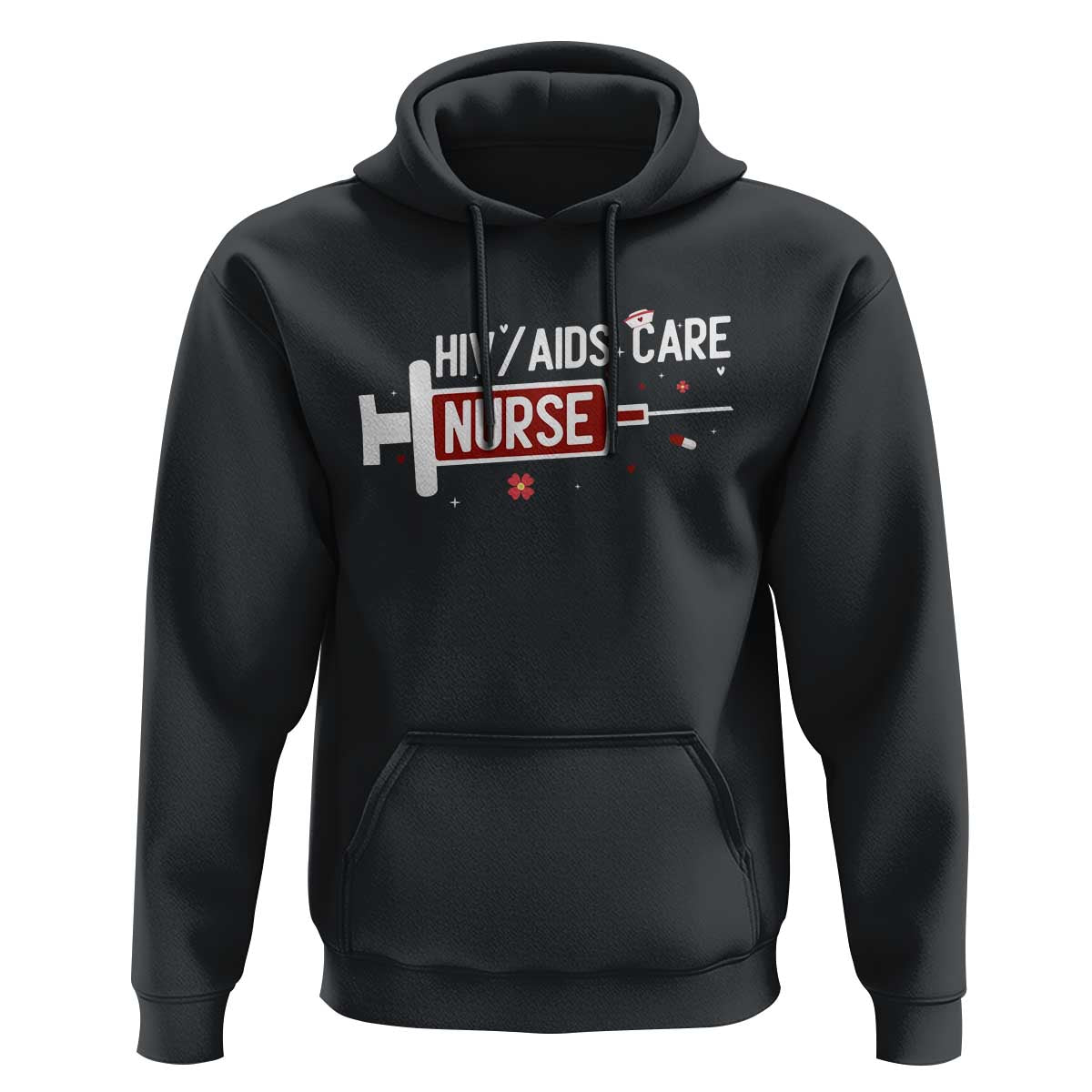 HIV AIDS Care Nurse Hoodie Red Ribbon Support Gift - Wonder Print Shop