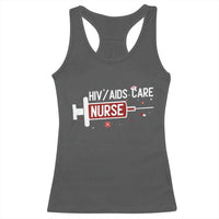 HIV AIDS Care Nurse Racerback Tank Top Red Ribbon Support Gift - Wonder Print Shop
