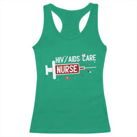 HIV AIDS Care Nurse Racerback Tank Top Red Ribbon Support Gift - Wonder Print Shop
