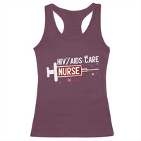 HIV AIDS Care Nurse Racerback Tank Top Red Ribbon Support Gift - Wonder Print Shop