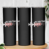 HIV AIDS Care Nurse Skinny Tumbler Red Ribbon Support Gift - Wonder Print Shop