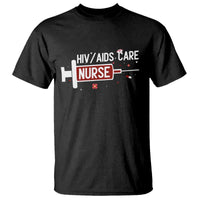 HIV AIDS Care Nurse T Shirt Red Ribbon Support Gift - Wonder Print Shop