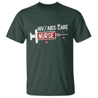 HIV AIDS Care Nurse T Shirt Red Ribbon Support Gift - Wonder Print Shop