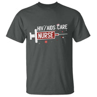 HIV AIDS Care Nurse T Shirt Red Ribbon Support Gift - Wonder Print Shop