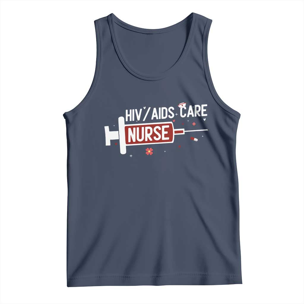 HIV AIDS Care Nurse Tank Top Red Ribbon Support Gift - Wonder Print Shop
