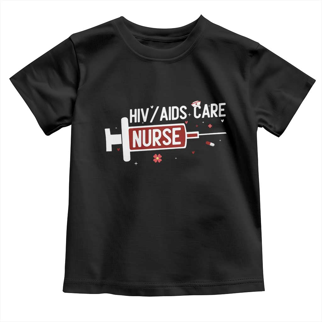 HIV AIDS Care Nurse Toddler T Shirt Red Ribbon Support Gift - Wonder Print Shop