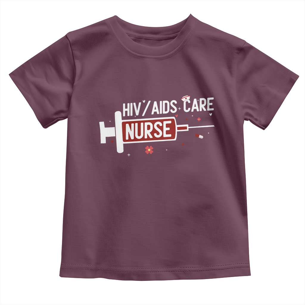 HIV AIDS Care Nurse Toddler T Shirt Red Ribbon Support Gift - Wonder Print Shop