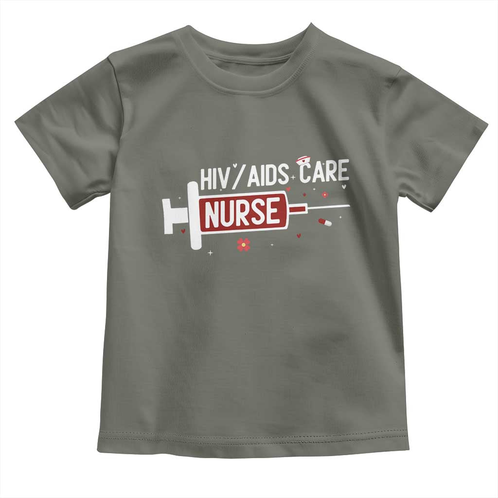 HIV AIDS Care Nurse Toddler T Shirt Red Ribbon Support Gift - Wonder Print Shop