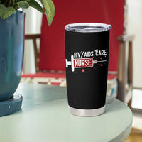 HIV AIDS Care Nurse Tumbler Cup Red Ribbon Support Gift - Wonder Print Shop