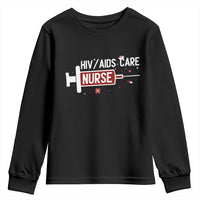 HIV AIDS Care Nurse Youth Sweatshirt Red Ribbon Support Gift - Wonder Print Shop