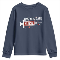 HIV AIDS Care Nurse Youth Sweatshirt Red Ribbon Support Gift - Wonder Print Shop