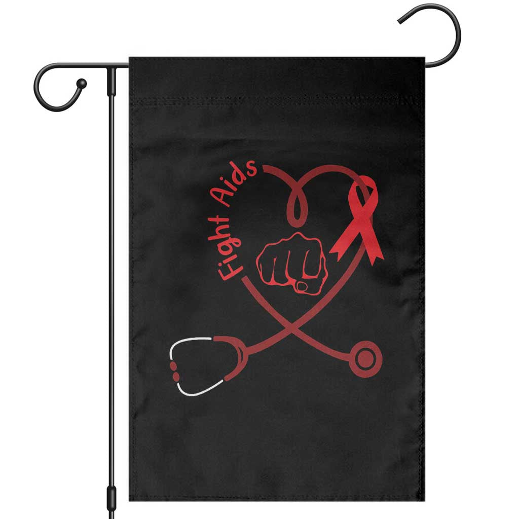 Fight AIDS Nurse Garden Flag Red Ribbon HIV Awareness Gift - Wonder Print Shop