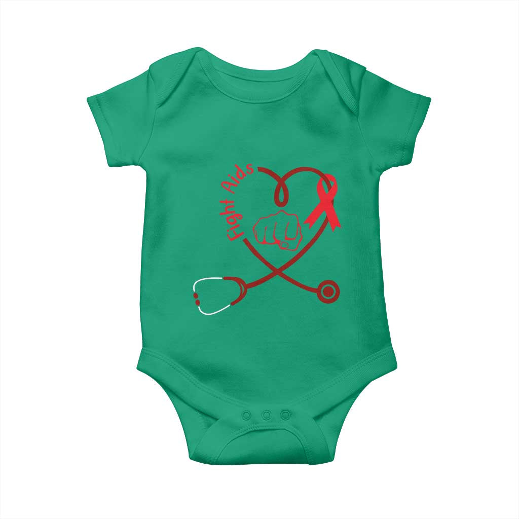 Fight AIDS Nurse Baby Onesie Red Ribbon HIV Awareness Gift - Wonder Print Shop