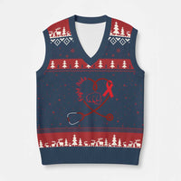 Fight AIDS Nurse V-Neck Knit Sweater Vest Red Ribbon HIV Awareness Gift - Wonder Print Shop