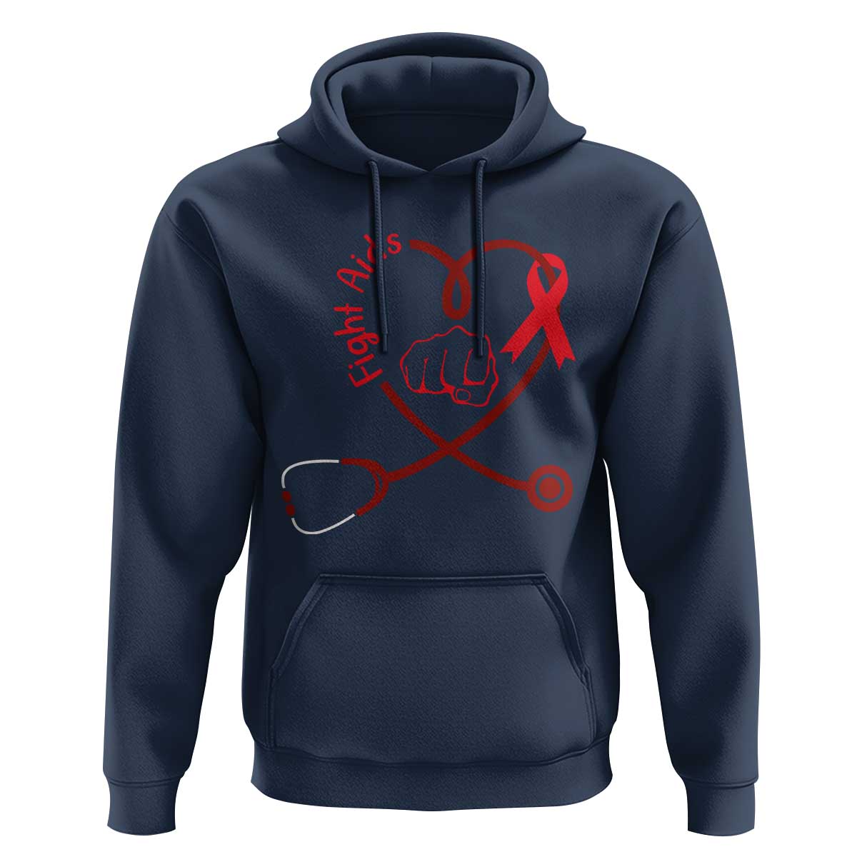 Fight AIDS Nurse Hoodie Red Ribbon HIV Awareness Gift - Wonder Print Shop