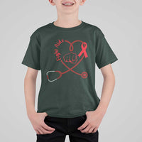 Fight AIDS Nurse T Shirt For Kid Red Ribbon HIV Awareness Gift - Wonder Print Shop
