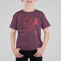Fight AIDS Nurse T Shirt For Kid Red Ribbon HIV Awareness Gift - Wonder Print Shop