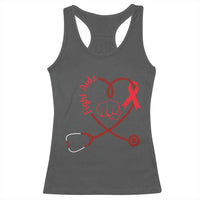 Fight AIDS Nurse Racerback Tank Top Red Ribbon HIV Awareness Gift - Wonder Print Shop