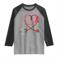 Fight AIDS Nurse Raglan Shirt Red Ribbon HIV Awareness Gift - Wonder Print Shop